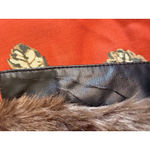 Cynthia Rowley  Brown Faux Fur Vest with Orange Print Lining Size L Mobwife fall Photo 7