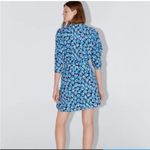 ZARA Blue Floral Belted Faux Wrap Dress BLOGGER FAVORITE Size Small Photo 2