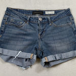 Aeropostale  Denim Jean Shorts Womens 0 23 Midi Distressed Cuffed Low Rise Medium Photo 0