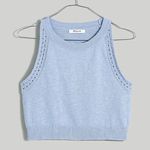 Madewell  Crochet-Trim Crop Sweater Tank in Distant Peri Size M NWT Photo 8