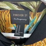Forever 21  Tiger Floral Bomber Jacket Black Zip Front Size Medium Photo 3