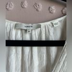 Vince Silk Cotton Blend Floral Sheer Long Sleeve Tie Neck Blouse Sz M White Photo 3