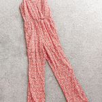 Skies Are Blue Red Floral Summer Jumpsuit Photo 0