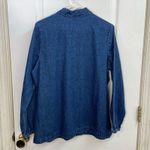 Vintage Country Store blue denim cotton floral embroidered mock neck zip jacket Size L Photo 4