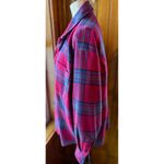 CHAUS WOMAN Plaid Flannel Shirt Jacket Oversized Red Blue Warm Cozy Size 2X Photo 3
