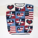 Vintage 90s Nuggets American Flag Patriotic Sweater Red Photo 3