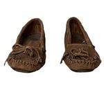 Minnetonka Kilty Hardsole Moccasin Suede Leather Boho Hippie Preppy Coastal 5.5 Photo 1