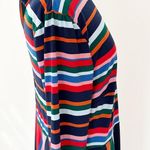 Eloquii Printed Fit and Flare Dress Rainbow Stripe Mock Neck Stretch | 16 Photo 4