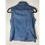 Chico's Platinum Blue Jeans Denim Rhinestone Embellished Western Vest 0/Small Photo 6