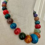 Lucas Lamenth LUC Multicolor Dyed Agate Statement Necklace with Sterling Clasp Photo 1
