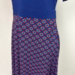 Brooklyn Industries Blue Red Geometric Collar Half Sleeve Shirt Dress Size L Size L Photo 4