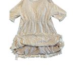 Cupshe NWT Boho Tassel Mini Dress M Cream V-Neck Embroidered Beach Coverup Photo 6