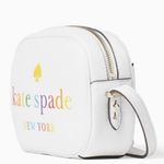 Kate Spade Authentic  pebbled leather 🌈logo zip crossbody Photo 7