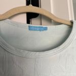 J. McLaughlin  Short Sleeve Catalina Crewneck Top textured blue Photo 1