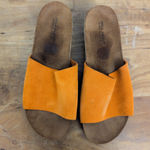 Mila Paoli Italian Made Orange Suede Wedge Slide Sandals 8.5 Photo 7