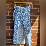 Molly green Blue White Wrap Midi Skirt Size Large Photo 2