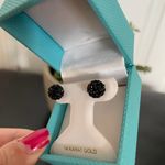 14 k gold 9 ct Crystal Fireball Disco Ball Earrings With Box By Sophia Lee Stud CZ Gemstone Black minimalist Whimsygoth coquette Photo 1