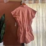 Sadie & Sage Clear Eyes Denim Romper Coral Pink NWT Size S‎ Photo 4