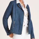 Chico's Chico’s Herringbone Denim Moto Jacket Photo 7