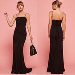 Reformation  Dahlia Black Lace Up Back Maxi Dress Floor Length Size 2 Photo 2