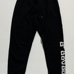 PINK - Victoria's Secret Victoria's Secret PINK black Jogger Pants with a large white logo graphic on the leg Women’s XS Photo 0