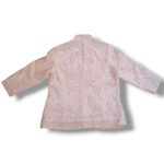 Chico's Ivory Beaded Short Jacket-Size 2/Large-Embroidered-Pockets-Satin Lined Photo 4