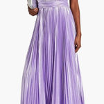 Alice + Olivia  Lilac Pleated Halter Maxi Dress Formal Evening Gown Size 10 Photo 0