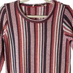 Soft Surroundings Montego Bay Sweater Size XS Dusty Red Blue White Open Knit Photo 1