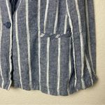 Drew  Lightweight Linen Women's Striped Blue Blazer Size L Photo 1