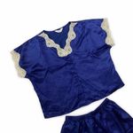 Partners Satin Pajama Set Blue Size M Photo 2