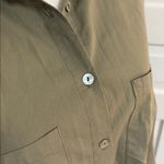 Pinch Anthropologie Olive Green Shirt High Low Cotton Button Down Size Large Photo 1