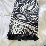 Trina Turk  Womens 6 Blue White Paisley Tassel Hem Pants Flat Front Side Zip Photo 1