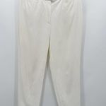 Piazza Sempione  Pants Women SIZE 4 White Brigitte Back Cuff Slit High Rise Photo 9