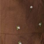 Fanm Mon Helaina Floral Bow Front Sweetheart Neck‎ Sheath Peplum Mini Dress Brown Size XL Photo 2