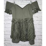 LA MAISON TALULAH GRANDE DRESS OLIVE GREEN RUFFLE OFF SHOULDER DRESS Large Photo 2
