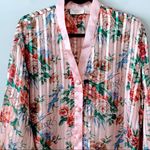 Victoria's Secret Vintage Victoria’s Secret Gold Label Floral Satin Button Down Pajama Top Size M Photo 2