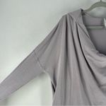 Athleta Purana Wrap Sweatshirt Tempest Violet Ribbed Sleeves Hooded Relaxed Fit Photo 4