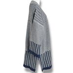 Madewell Merino Wool Collage Patchwork Oversized Cardigan Sweater Navy Large Photo 5