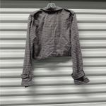 Wild Fable Jacket Women's Size Medium Purple Black Plaid Cropped Long Sleeve Photo 2