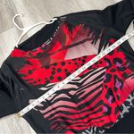 Versace Jeans Top mixed animal print womens Black Red (size 10) designer edgy Photo 2