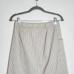 Banana Republic  Cream Pinstripe Wrap Skirt Size 0 Preppy Mini Skirt Photo 5