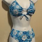 SheIn Aloha Blue & White Two Piece Bikini Set Size Small Photo 1