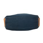 Stone Mountain USA‎ Canvas Spectator 2 Zip Hobo with Leather Trim Blue Tan Purse Photo 7