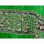 NWT Mandalay Dark Lime Green Silk Beaded Sequin Mini Evening Dress Women Size 14 Photo 8