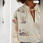 Free People NWOT  We The Free Ships And Sails Embroidered Top - ivory combo - M Photo 5