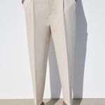 ZARA ecru high waisted belted fabric pants blogger favorite Photo 7