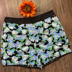 Unique Vintage NWOT Blue Retro Floral Scalloped High Waisted Shorts MEDIUM Photo 2