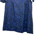 1950s Handmade Navy Floral Brocade Dress Coat Couture Saks Fifth Ave Seamstress Blue Size M Photo 8