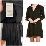 Nation Ltd Black Textured Tiered Dress Long Sleeve Tie Neck Sz S USA Photo 2