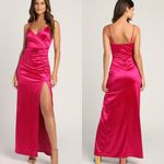 Lulus  Magic Memories Magenta Satin Sleeveless Maxi Dress Photo 1
